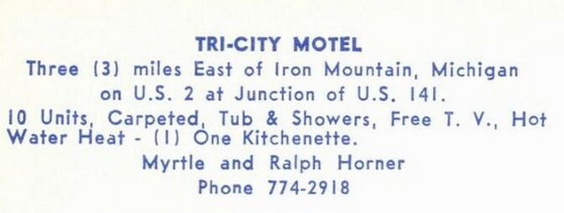 Tri-City Motel - Vintage Postcard